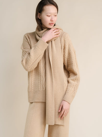 Cashmere Mix Ribbed Scarf-2