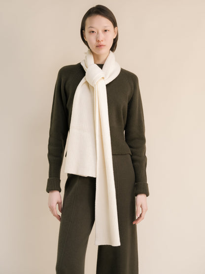 Cashmere Mix Ribbed Scarf-5