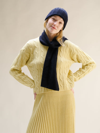 Cashmere Mix Ribbed Beanie-12