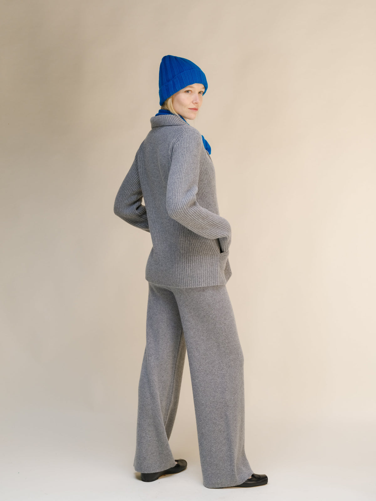 Cashmere Mix Ribbed Beanie-4