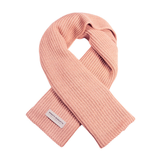 RB5002BJ | CERVINO Wool Blend Knit Scarf Made in Italy, Pink-0
