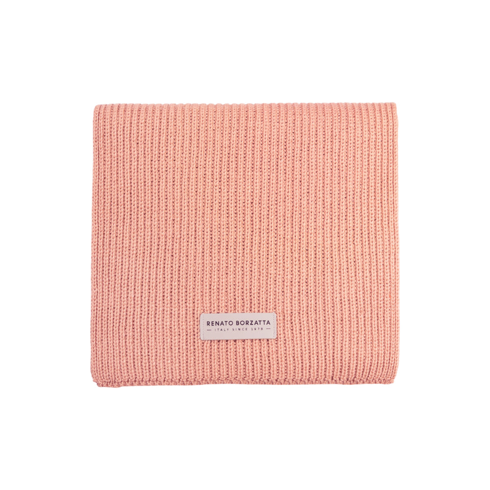 RB5002BJ | CERVINO Wool Blend Knit Scarf Made in Italy, Pink-1