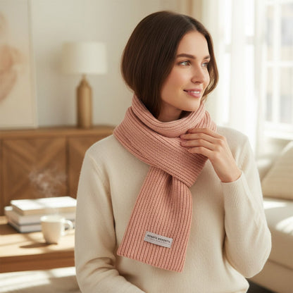 RB5002BJ | CERVINO Wool Blend Knit Scarf Made in Italy, Pink-2