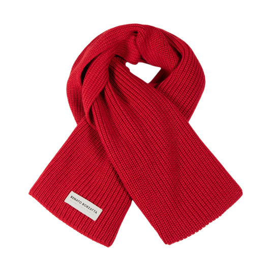 RB5002V | CERVINO Mixed Wool Knit Scarf Made in Italy. Color Red - One Size-0