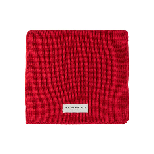 RB5002V | CERVINO Mixed Wool Knit Scarf Made in Italy. Color Red - One Size-1