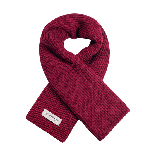 RB5002X | CERVINO Wool Blend Knit Scarf Made in Italy, Bordeaux Color-0