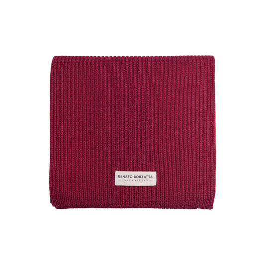 RB5002X | CERVINO Wool Blend Knit Scarf Made in Italy, Bordeaux Color-1