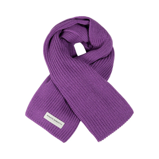 RB5002Y | CERVINO Knit Scarf Mixed Wool Made in Italy. Color Purple - One Size-0