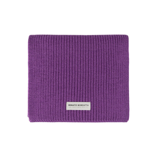 RB5002Y | CERVINO Knit Scarf Mixed Wool Made in Italy. Color Purple - One Size-1