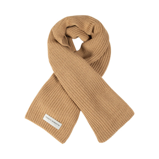 RB5002Z | CERVINO Mixed Wool Knit Scarf Made in Italy. Color Camel - One Size-0