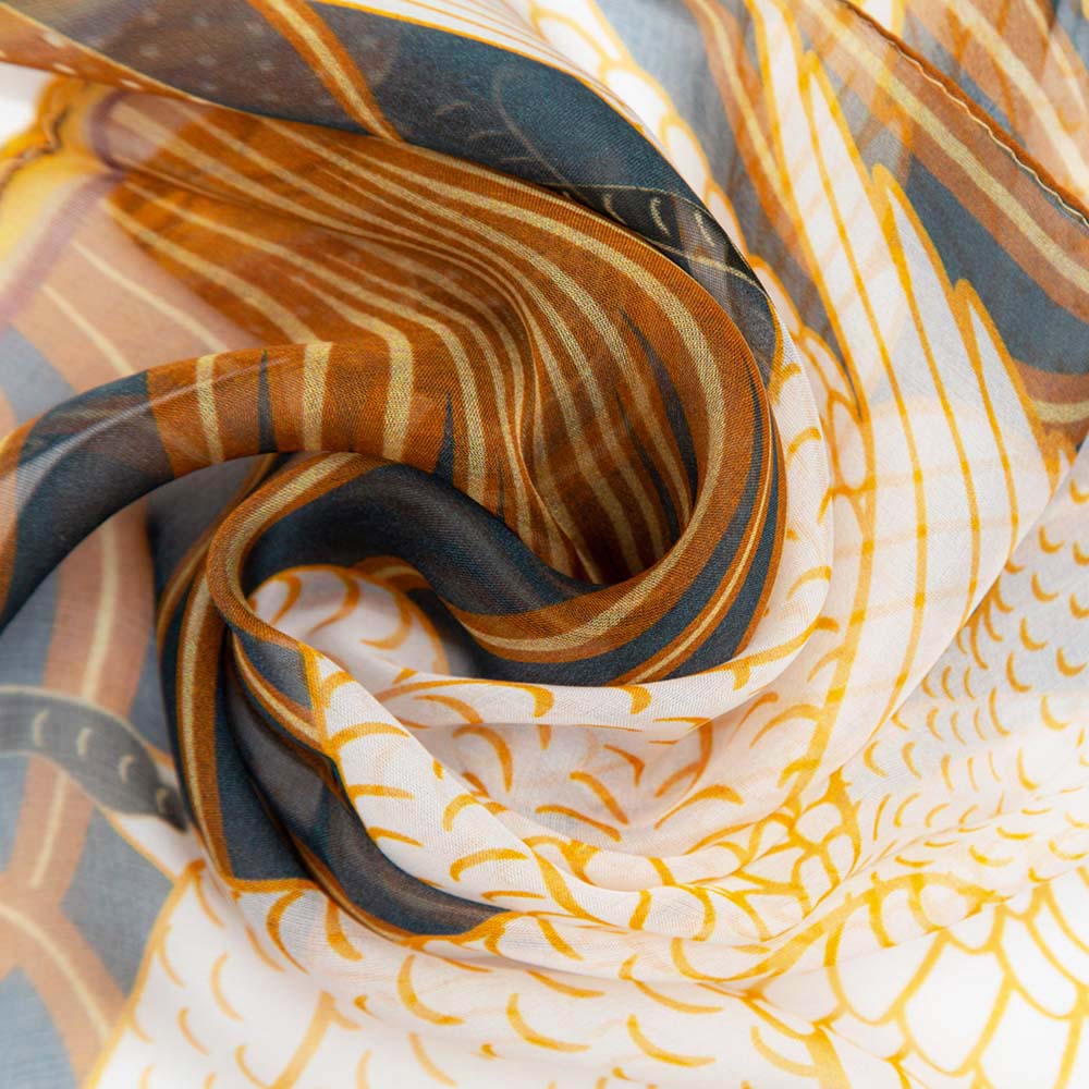 Swan - 100% Pure Silk Scarf-2