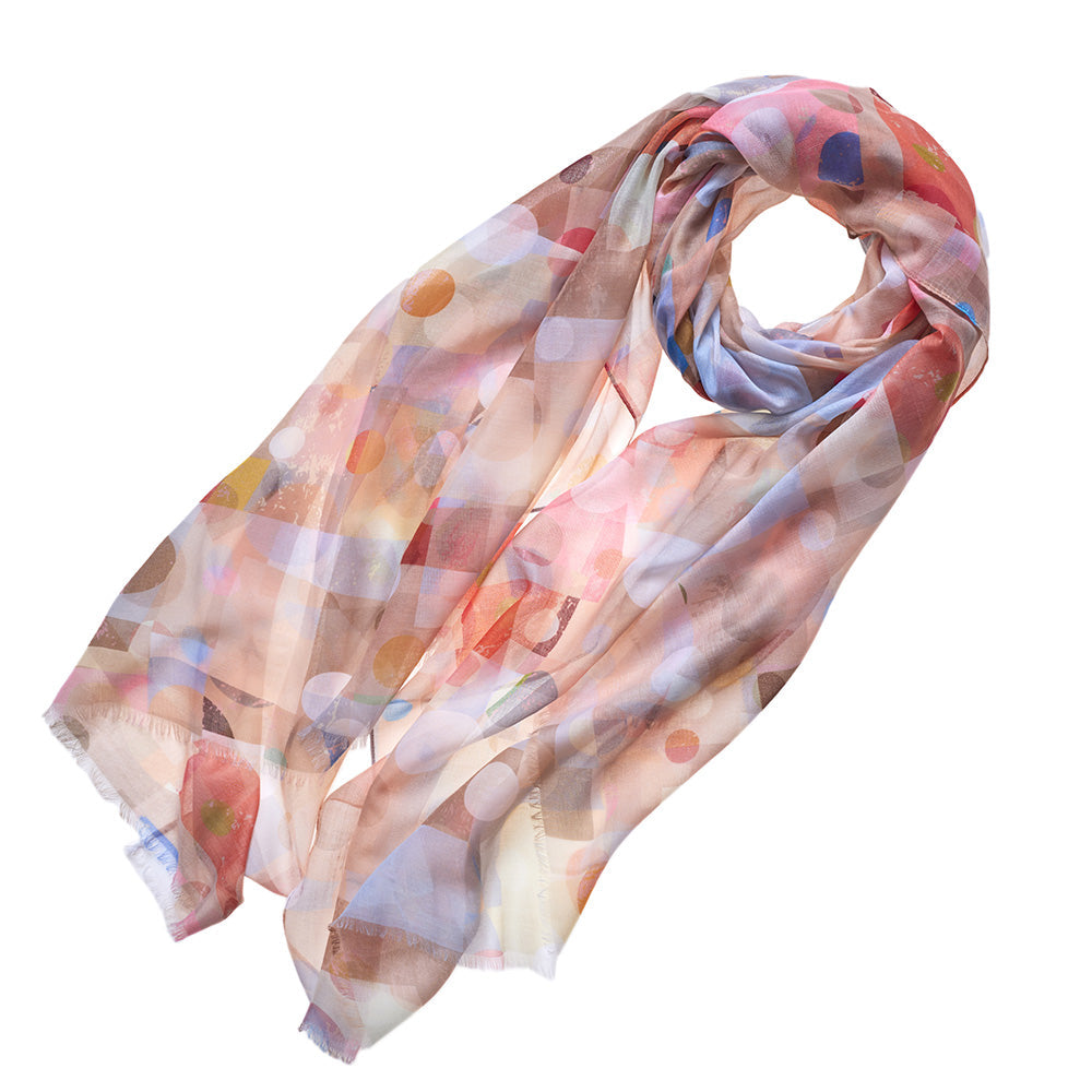 Geometric Beige - Soft Scarf-2