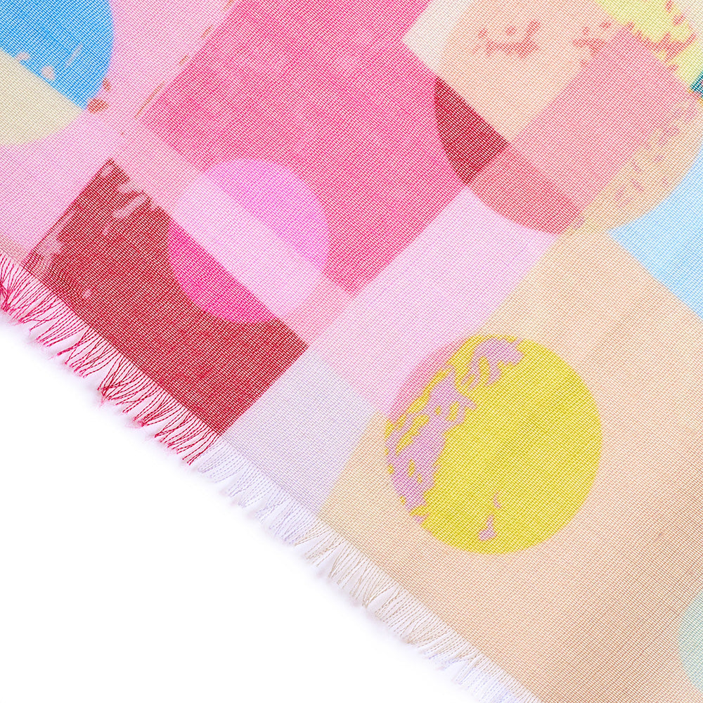 Geometric Ruby Red - Soft Scarf-2