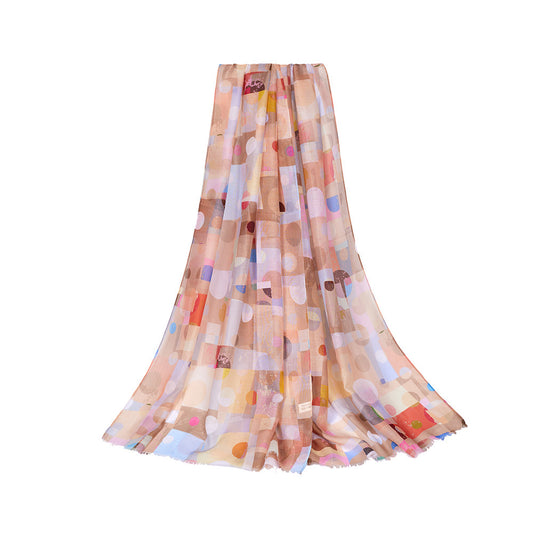 Geometric Beige - Soft Scarf-0